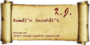 Komán Jozafát névjegykártya